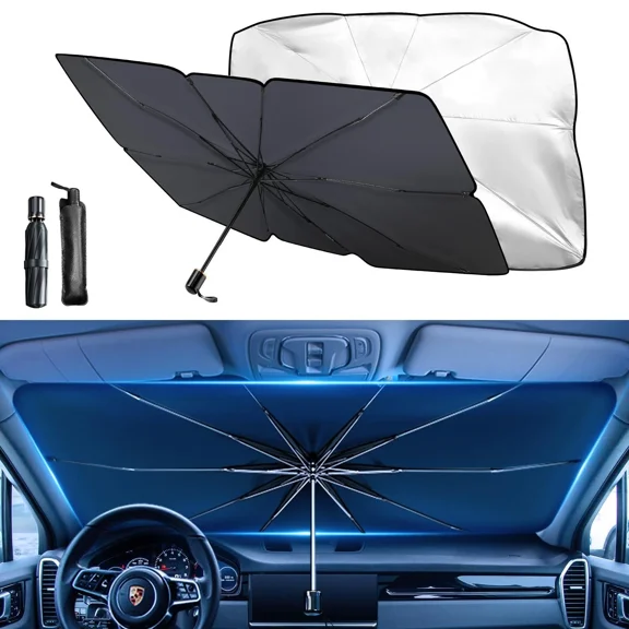 Car Windshield Sun Shade - Foldable Umbrella For Front Window Visor