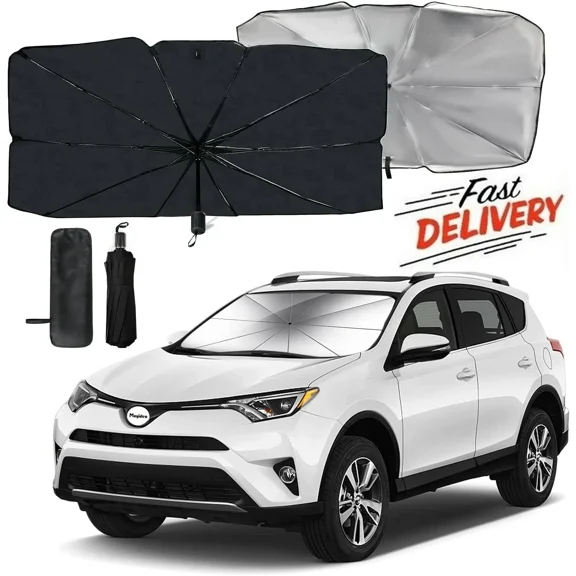Car Windshield Sun Shade Foldable Umbrella Uv Block Cover For Front Window Us