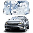 thumbnail image 1 of Car Windshield Sun Shade For Front Window Abstract Floral On Blue Cloth Texture Foldable Vehicle Windshield Car Sun Visor Covers Automotive Window Protector Car Camping Privacy Sun Blocker, 1 of 1