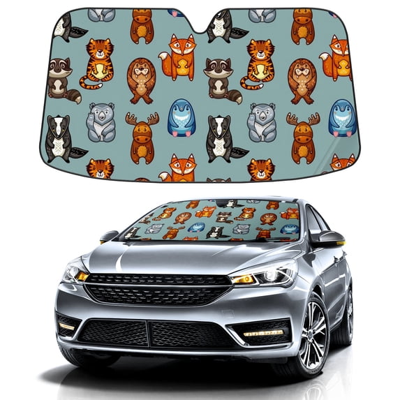 Car Windshield Sun Shade For Front Window Animal Foldable Vehicle Windshield Car Sun Visor Covers Automotive Window Protector Car Camping Privacy Sun Blocker
