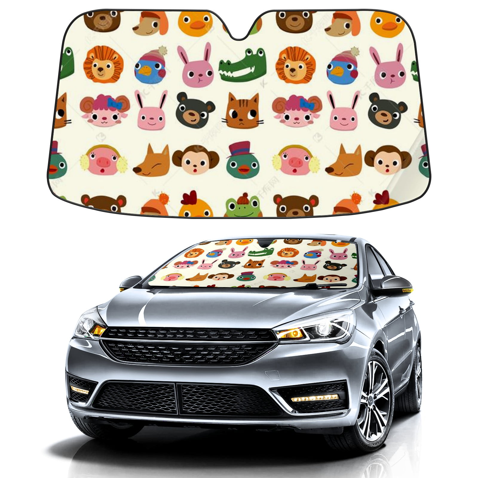 Hamster Pattern Print Car Sun Shade