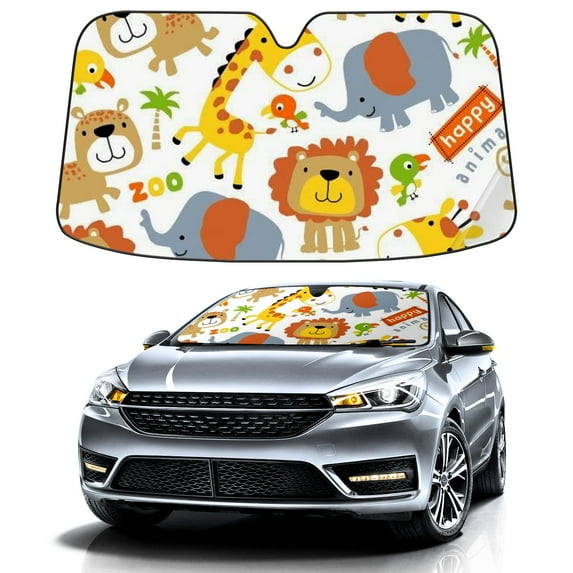 Car Windshield Sun Shade For Front Window Animal Print Foldable Vehicle Windshield Car Sun Visor Covers Automotive Window Protector Car Camping Privacy Sun Blocker