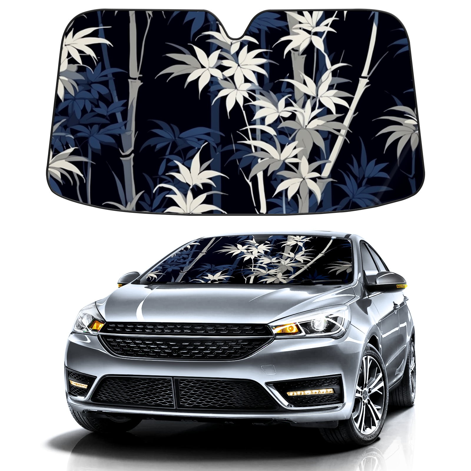 Car Windshield Sun Shade For Front Window Bamboo Foldable Vehicle ...