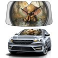 thumbnail image 1 of Car Windshield Sun Shade For Front Window Clock With Elephant (1) Foldable Vehicle Windshield Car Sun Visor Covers Automotive Window Protector Car Camping Privacy Sun Blocker, 1 of 1
