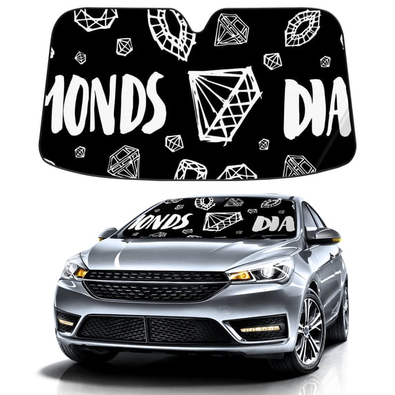 Car Windshield Sun Shade For Front Window Cute Letter Foldable Vehicle Windshield Car Sun Visor Covers Automotive Window Protector Car Camping Privacy Sun Blocker