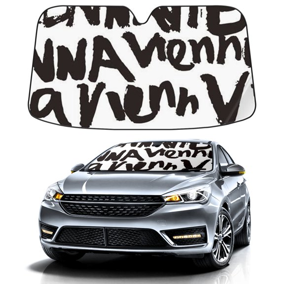 Car Windshield Sun Shade For Front Window Cute Letter Foldable Vehicle Windshield Car Sun Visor Covers Automotive Window Protector Car Camping Privacy Sun Blocker