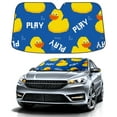 thumbnail image 1 of Car Windshield Sun Shade For Front Window Cute Pixel Duck On Blue Background Foldable Vehicle Windshield Car Sun Visor Covers Automotive Window Protector Car Camping Privacy Sun Blocker, 1 of 1