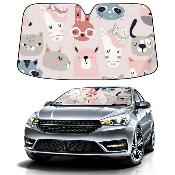 Car Windshield Sun Shade For Front Window Foundation Various Animal Foldable Vehicle Windshield Car Sun Visor Covers Automotive Window Protector Car Camping Privacy Sun Blocker