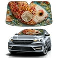 thumbnail image 1 of Car Windshield Sun Shade For Front Window Handpainted Fish (3) Foldable Vehicle Windshield Car Sun Visor Covers Automotive Window Protector Car Camping Privacy Sun Blocker, 1 of 1