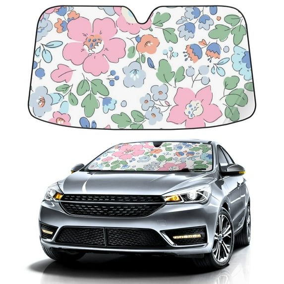 Car Windshield Sun Shade For Front Window Light Abstract Flower Foldable Vehicle Windshield Car Sun Visor Covers Automotive Window Protector Car Camping Privacy Sun Blocker