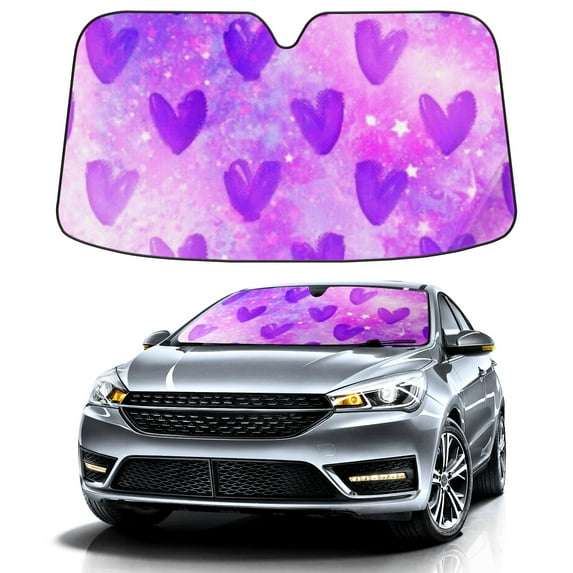 Car Windshield Sun Shade For Front Window Love Foldable Vehicle Windshield Car Sun Visor Covers Automotive Window Protector Car Camping Privacy Sun Blocker
