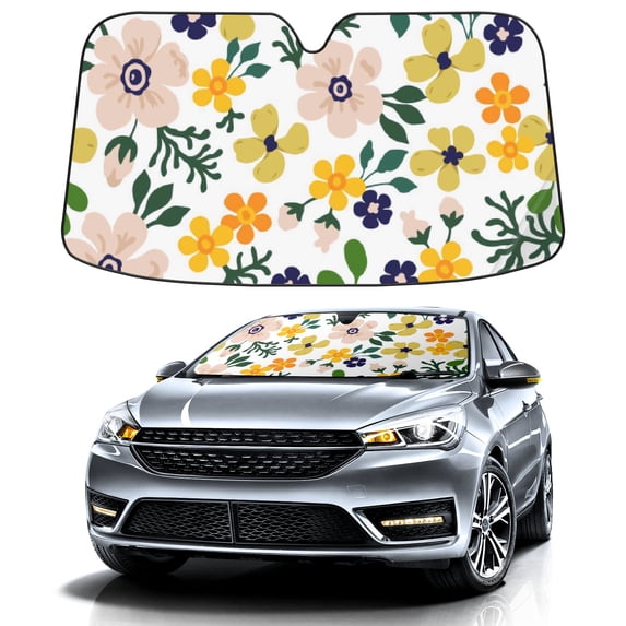 Car Windshield Sun Shade For Front Window Multicolored Petals Foldable Vehicle Windshield Car Sun Visor Covers Automotive Window Protector Car Camping Privacy Sun Blocker