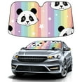 thumbnail image 1 of Car Windshield Sun Shade For Front Window Panda Pinstripe Foldable Vehicle Windshield Car Sun Visor Covers Automotive Window Protector Car Camping Privacy Sun Blocker, 1 of 1