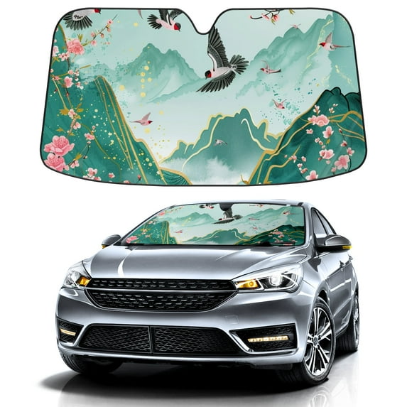 Car Windshield Sun Shade For Front Window Sights (2) Foldable Vehicle Windshield Car Sun Visor Covers Automotive Window Protector Car Camping Privacy Sun Blocker