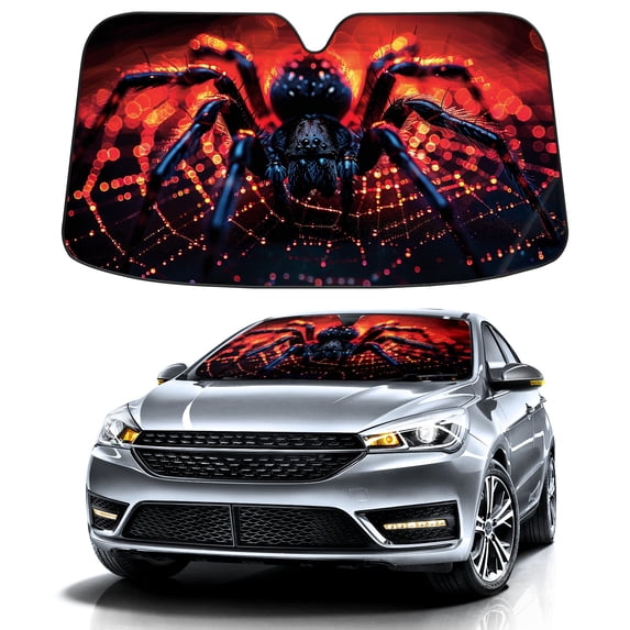 Car Windshield Sun Shade For Front Window Spider Foldable Vehicle Windshield Car Sun Visor Covers Automotive Window Protector Car Camping Privacy Sun Blocker