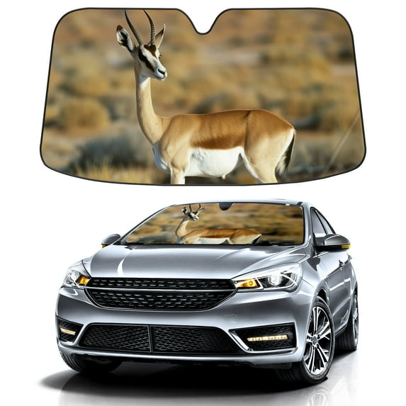 Car Windshield Sun Shade For Front Window Springbok (4) Foldable Vehicle Windshield Car Sun Visor Covers Automotive Window Protector Car Camping Privacy Sun Blocker