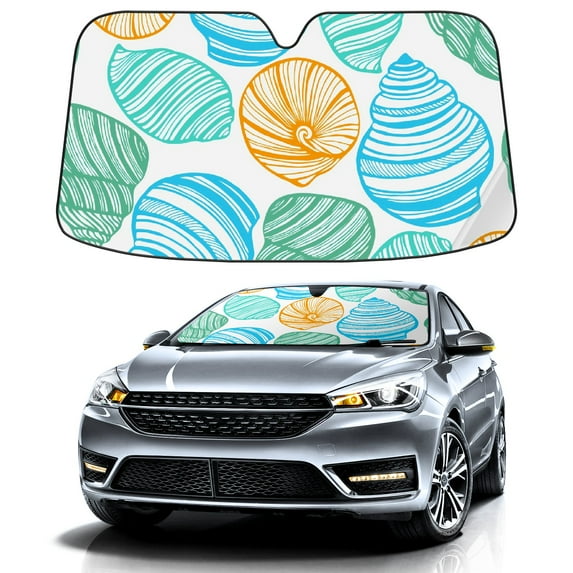 Car Windshield Sun Shade For Front Window Thread Of The Sea Foldable Vehicle Windshield Car Sun Visor Covers Automotive Window Protector Car Camping Privacy Sun Blocker