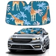 thumbnail image 1 of Car Windshield Sun Shade For Front Window Tropical Giraffes And Palm Trees Foldable Vehicle Windshield Car Sun Visor Covers Automotive Window Protector Car Camping Privacy Sun Blocker, 1 of 1