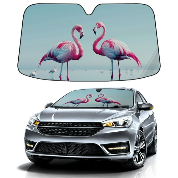 Car Windshield Sun Shade For Front Window Water Bird (2) Foldable Vehicle Windshield Car Sun Visor Covers Automotive Window Protector Car Camping Privacy Sun Blocker