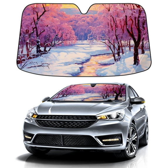 Car Windshield Sun Shade For Front Window Winter Snow 4 Foldable Vehicle Windshield Car Sun Visor Covers Automotive Window Protector Car Camping Privacy Sun Blocker