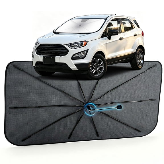 Car Windshield Sun Shade for Ford EcoSport 2018-2022 Reflective Coated Fabric Sunshade Umbrella for Front Window, UV Protection Heat Shield Sun Blocker Heat Reflector, 1:1 Exact Fit Keep Car Cool