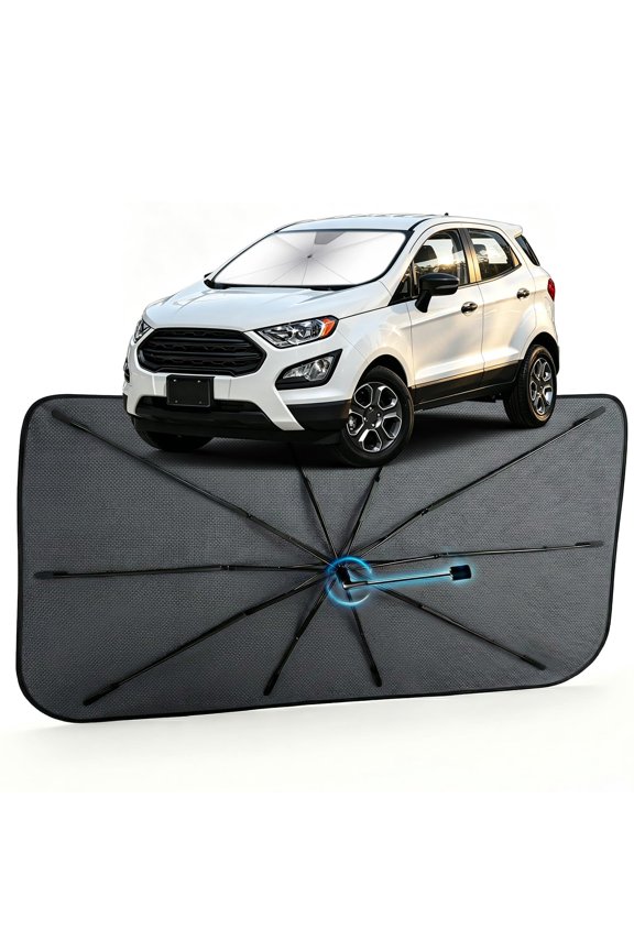 Car Windshield Sun Shade for Ford EcoSport 2018-2022 Reflective Coated Fabric Sunshade Umbrella for Front Window, UV Protection Heat Shield Sun Blocker Heat Reflector, 1:1 Exact Fit Keep Car Cool