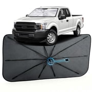 Car Windshield Sun Shade for Ford F150 2015-2020  [Reflective Coated Fabric] Sunshade Umbrella for Front Window, Car Shades Sun Visor Keep Car Cool and Protects Interior, 11 Exact Fit