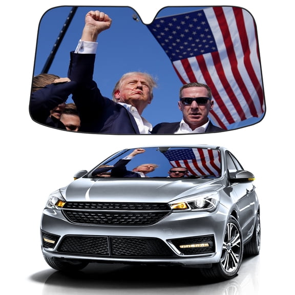 Car Windshield Sun Shade for Front Window 2024 America Foldable Vehicle Windshield Car Sun Visor Covers Automotive Window Protector Car Privacy Sun Blocker