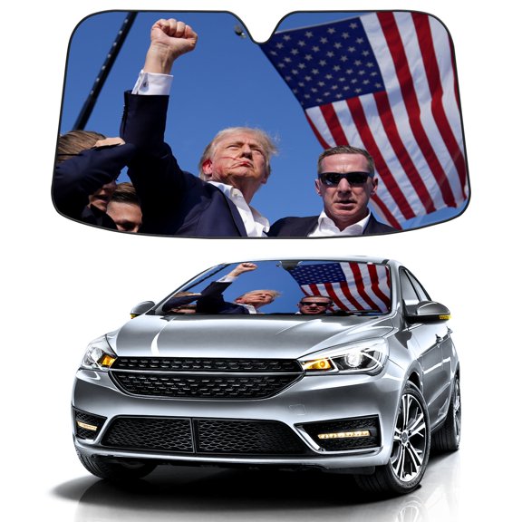 Car Windshield Sun Shade for Front Window 2024 America Foldable Vehicle Windshield Car Sun Visor Covers Automotive Window Protector Car Privacy Sun Blocker