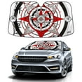 thumbnail image 1 of Car Windshield Sun Shade For Front Window Compass (3) Foldable Vehicle Windshield Car Sun Visor Covers Automotive Window Protector Car Camping Privacy Sun Blocker, 1 of 1