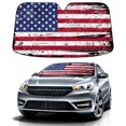 thumbnail image 1 of Car Windshield Sun Shade for Front Window Retro USA American Flag Foldable Vehicle Windshield Car Sun Visor Covers Automotive Window Protector Car Privacy Sun Blocker, 1 of 5