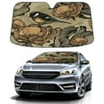 thumbnail image 1 of Car Windshield Sun Shade for Front Window Vintage Retro Bird Titmouse Floral Foldable Vehicle Windshield Car Sun Visor Covers Automotive Window Protector Car Privacy Sun Blocker, 1 of 1
