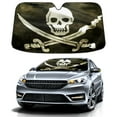 thumbnail image 1 of Car Windshield Sun Shade Funny for Car Front Window Pirate Flag1 Foldable Car Sunshade Windshield | Vehicle Car Sun Visor UV Rays &Heat Blocker Covers Auto Window Protector, 1 of 5