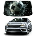 thumbnail image 1 of Car Windshield Sun Shade Funny for Car Front Window Soccer Breaking Glass Foldable Car Sunshade Windshield | Vehicle Car Sun Visor UV Rays &Heat Blocker Covers Auto Window Protector, 1 of 5