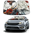 thumbnail image 1 of Car Windshield Sun Shade Funny for Car Front Window Chinese Dragon Red Foldable Car Sunshade Windshield | Vehicle Car Sun Visor UV Rays &Heat Blocker Covers Auto Window Protector, 1 of 5