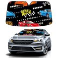 thumbnail image 1 of Car Windshield Sun Shade Funny for Car Front Window Colorful Racing Car Boys Foldable Car Sunshade Windshield | Vehicle Car Sun Visor UV Rays &Heat Blocker Covers Auto Window Protector, 1 of 5