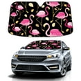 thumbnail image 1 of Car Windshield Sun Shade Funny for Car Front Window Flamingos Golden Foldable Car Sunshade Windshield | Vehicle Car Sun Visor UV Rays &Heat Blocker Covers Auto Window Protector, 1 of 5