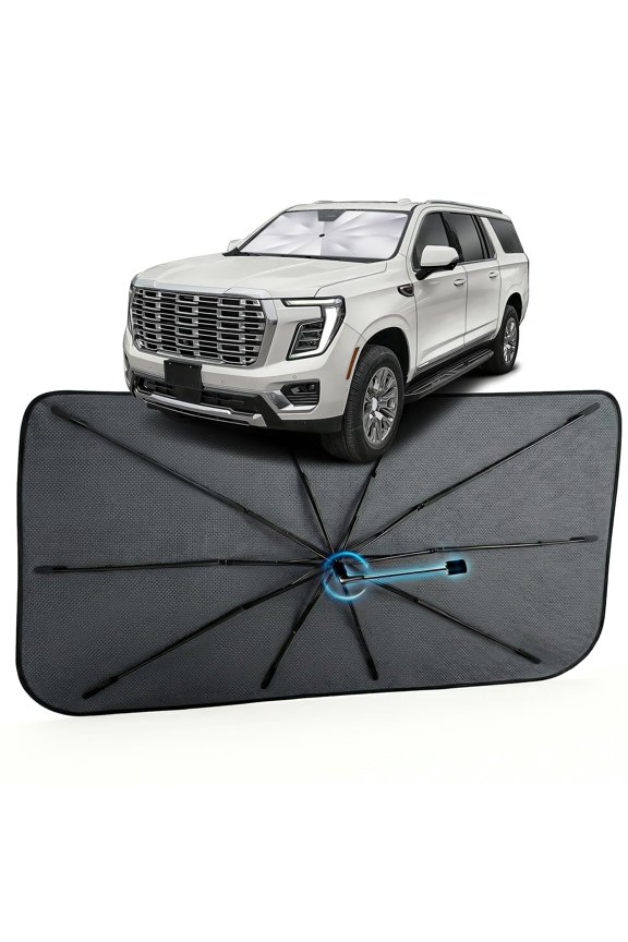 Car Windshield Sun Shade for GMC Yukon 2021-2026 [Reflective Coated Fabric] Sunshade Umbrella for Front Window, Car Shades Sun Visor Keep Car Cool and Protects Interior, 1:1 Exact Fit