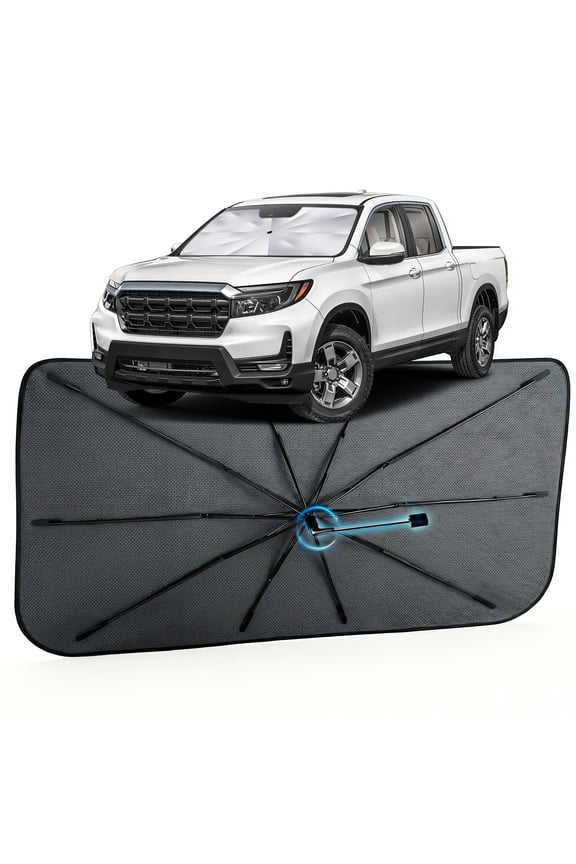 Car Windshield Sun Shade for Honda Ridgeline 2017-2026 [Reflective Coated Fabric] Sunshade Umbrella for Front Window, Car Shades Sun Visor Keep Car Cool and Protects Interior, 1:1 Exact Fit