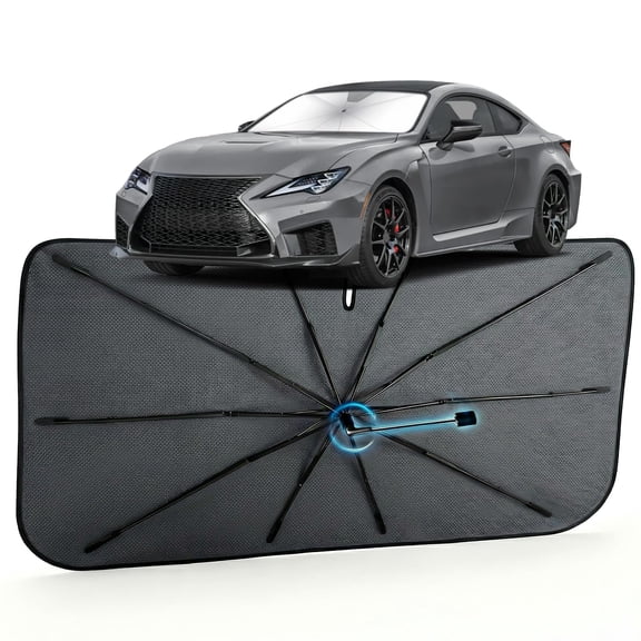 Car Windshield Sun Shade for Lexus RC 2015-2026 Reflective Coated Fabric Sunshade Umbrella for Front Window, UV Protection Heat Shield Sun Blocker Heat Reflector, 1:1 Exact Fit Keep Car Cool