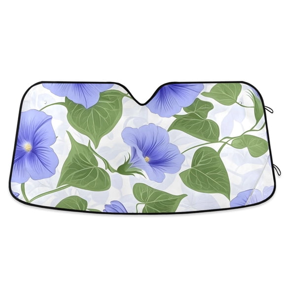 Car Windshield Sun Shade Morning Glory One Reflective Heat UV Blocker Foldable with Suction Cups Universal Fit for Sedan SUV Truck