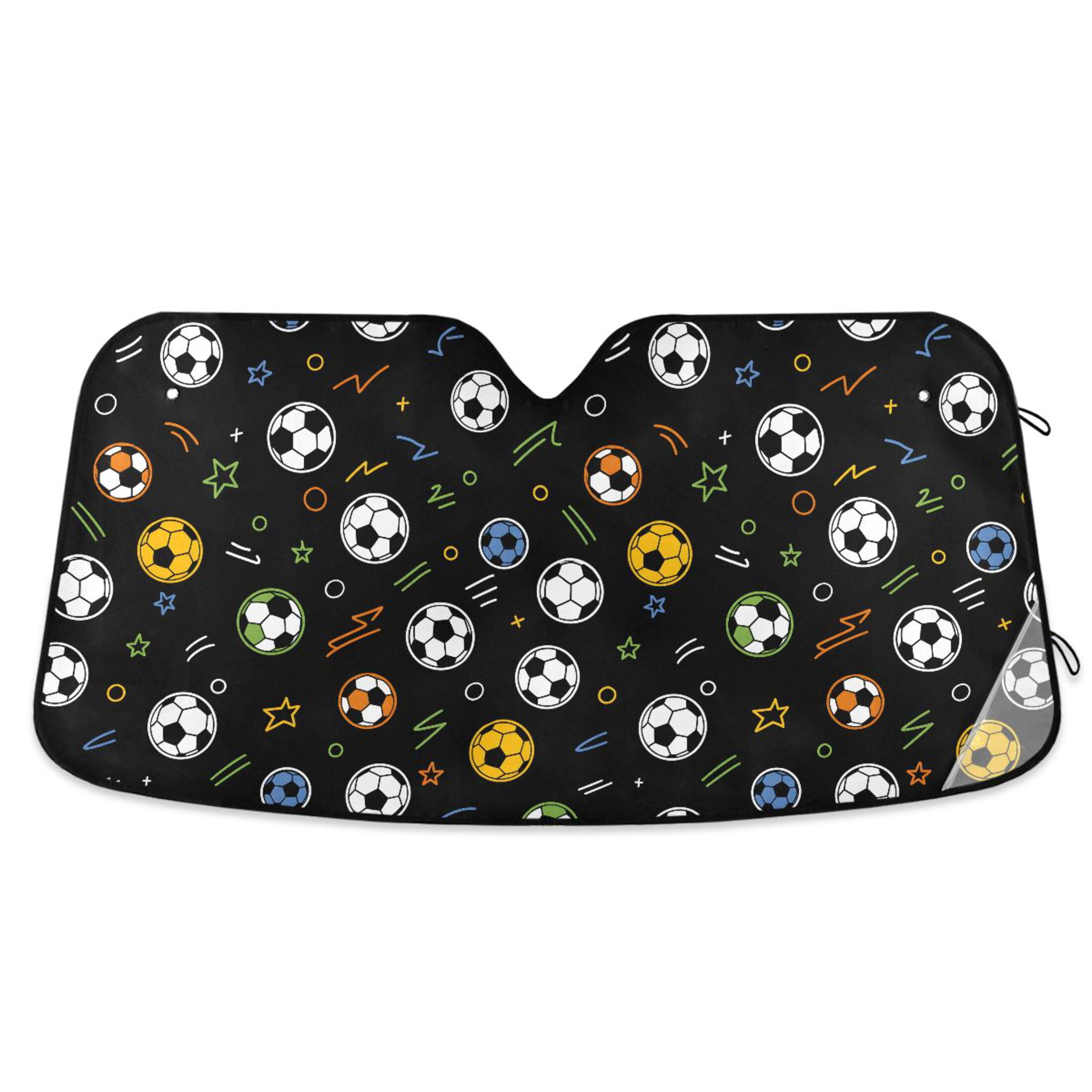 Car Windshield Sun Shade Soccer Reflective Heat UV Blocker Foldable ...