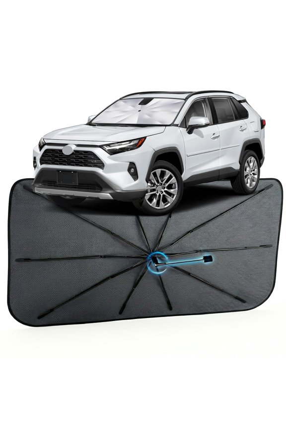 Car Windshield Sun Shade for Toyota RAV4 2019-2026 [Reflective Coated Fabric] Sunshade Umbrella for Front Window, Car Shades Sun Visor Keep Car Cool and Protects Interior, 1:1 Exact Fit