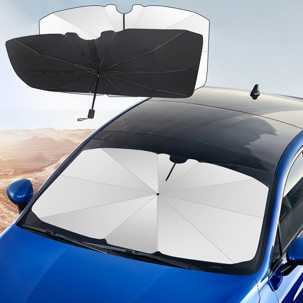 Ajxn Car Windshield Sun Shade Umbrella UV Protection Car to Keep Your Vehicle Cool Accessories Foldable Shield Medium 55 x 31 at MechanicSurplus.com
