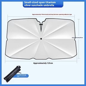 Car Windshield Sun Shade Umbrella Compatible with Compact Automobile Hatchback Most Vehicles Car Front Window Sunshade Cover, 49.2 * 25.6INCH, Silver