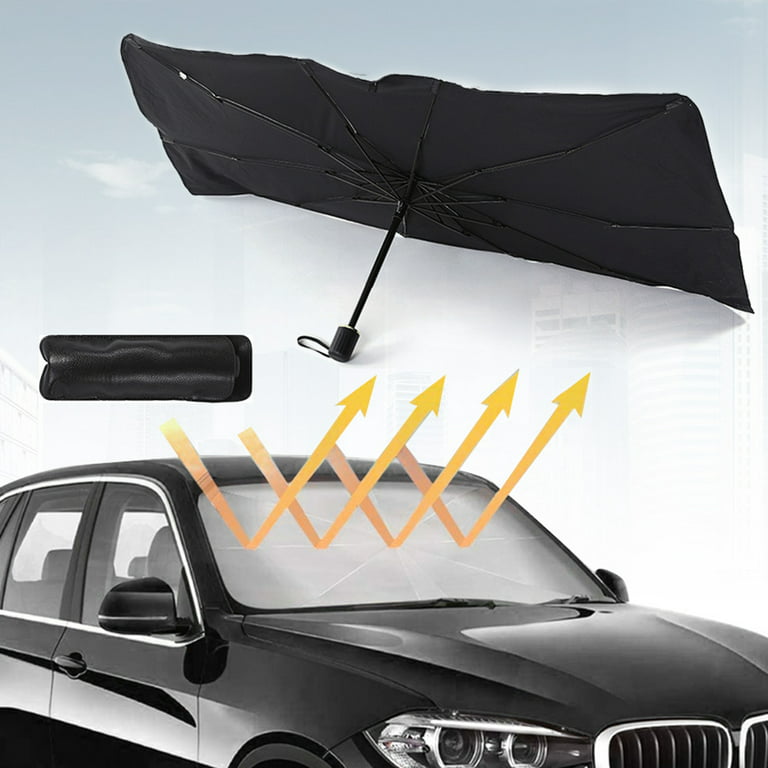  Car Windshield Sun Shade Umbrella - Foldable Car Umbrella  Sunshade Cover UV Block Car Front Window (Heat Insulation Protection) for  Auto Windshield Covers Trucks Cars (Large) : Automotive