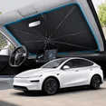 Insulating Ice Car Windshield Sun Shade Umbrella for Tesla Model Y [100% Sun Blockage ...