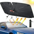 thumbnail image 1 of Car Windshield Sun Shade Umbrella, Upgraded Car Window Sunshade, Foldable Car Sun Shade for Windshield, Car Umbrella Sunshade Cover with 10 Fiberglass Ribs, UV Block & Heat Protection (57"x34"), 1 of 9