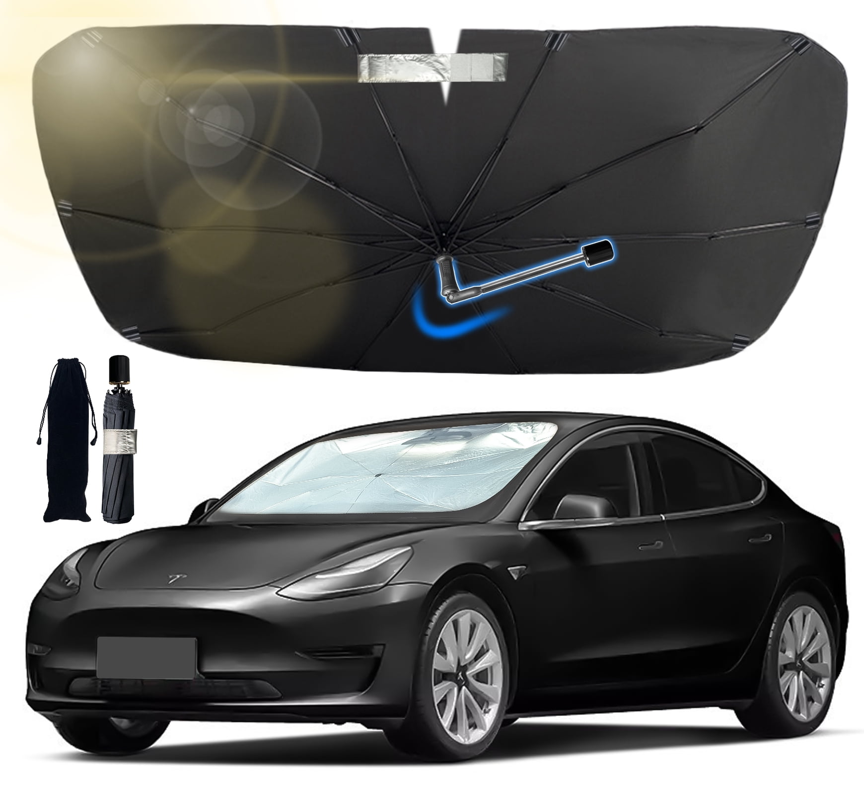 Car Windshield Sun Shade Umbrella, Upgraded Windshield Sunshades with