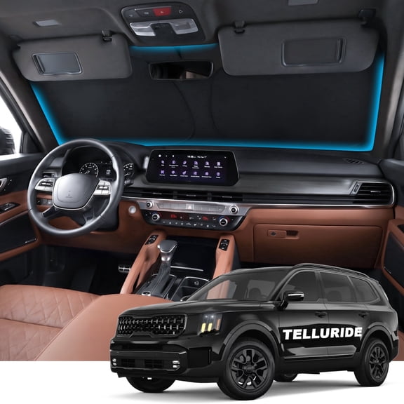 Witem Windshield Sun Shade for Kia Telluride (2020-2026), Custom Fit 100% Coverage, Blocks Sunlight & Reflects Heat, Keeps Your Car Cooler & Protected
